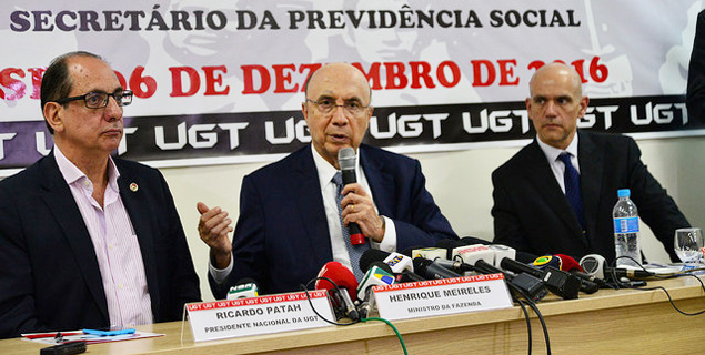 Ministro Meirelles explica propostas de reforma da previdência na sede da UGT